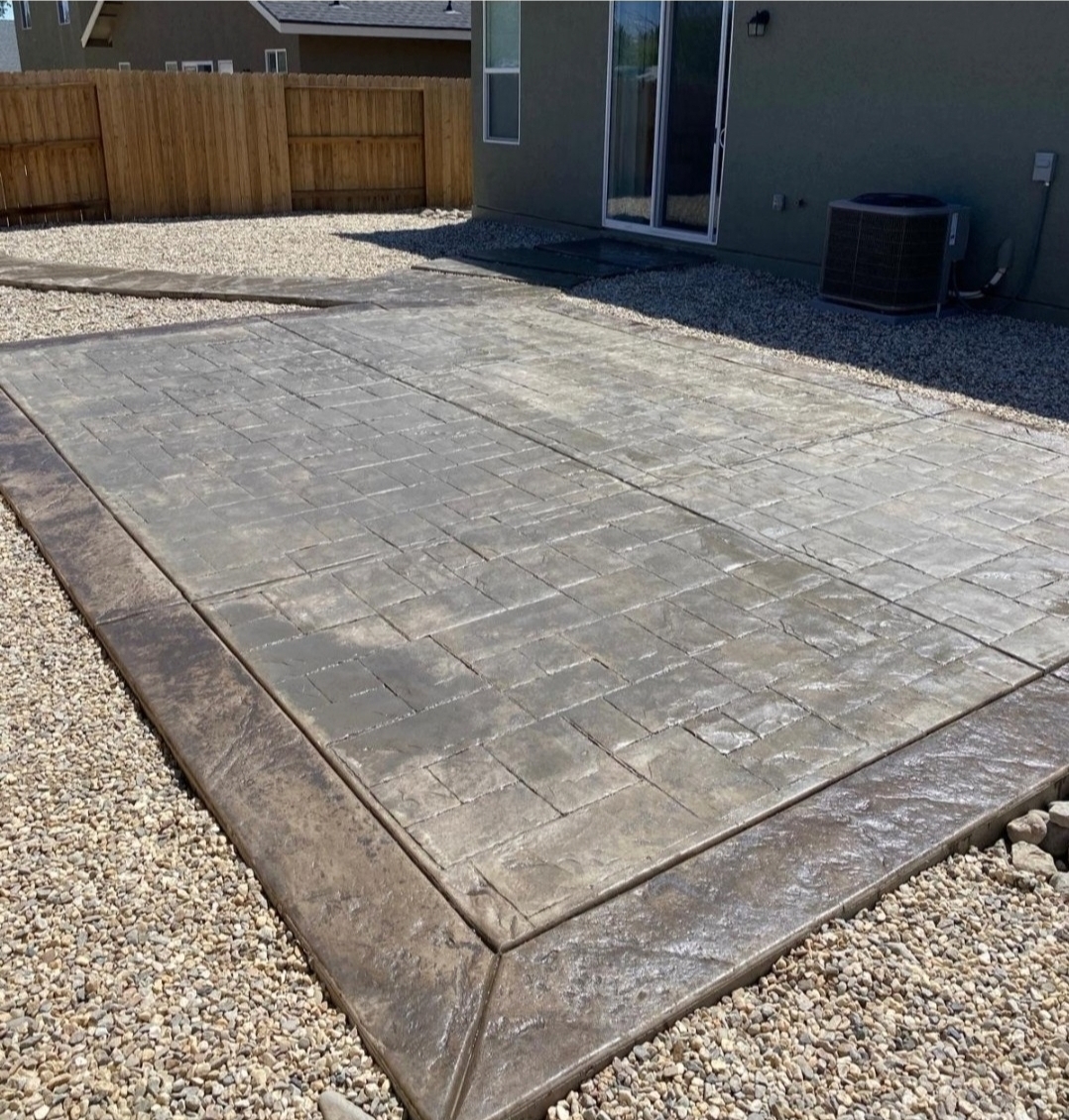 Stamped concrete cobblestone