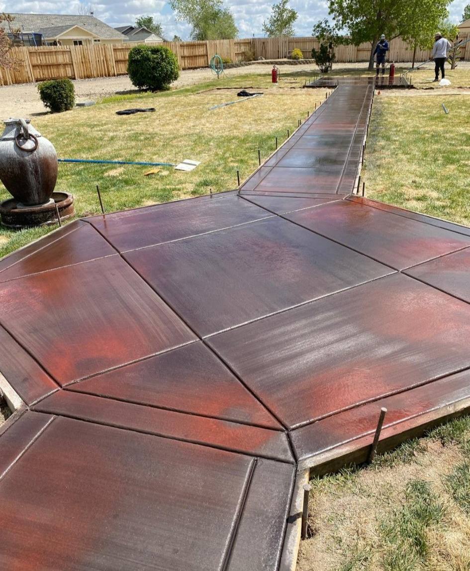 Stamped concrete octagon pattern